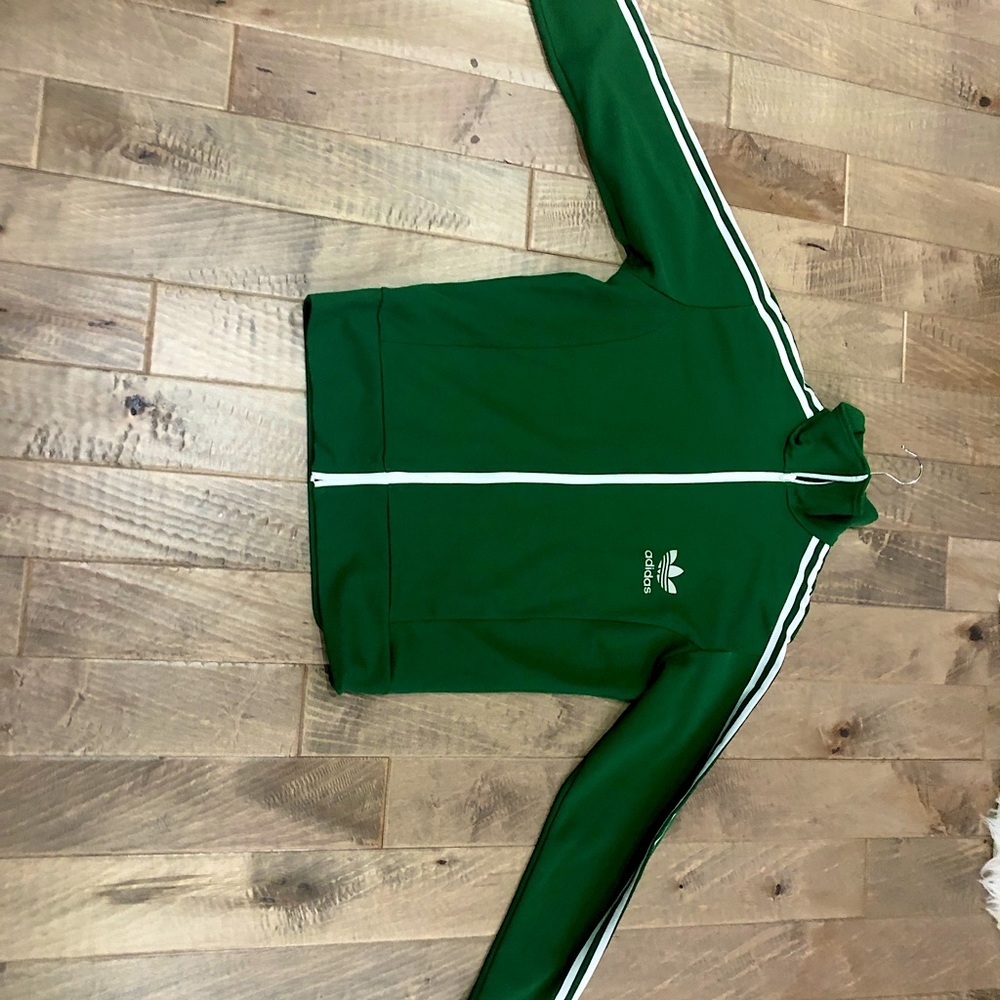 Green Adidas tracksuit top
